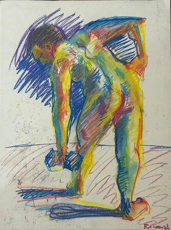 figure study, pastel on paper (june 2025)