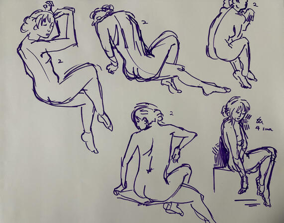 Gestural Drawings 2, Paper and Marker, August 2026