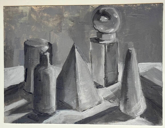 value study, acrylic on canvas