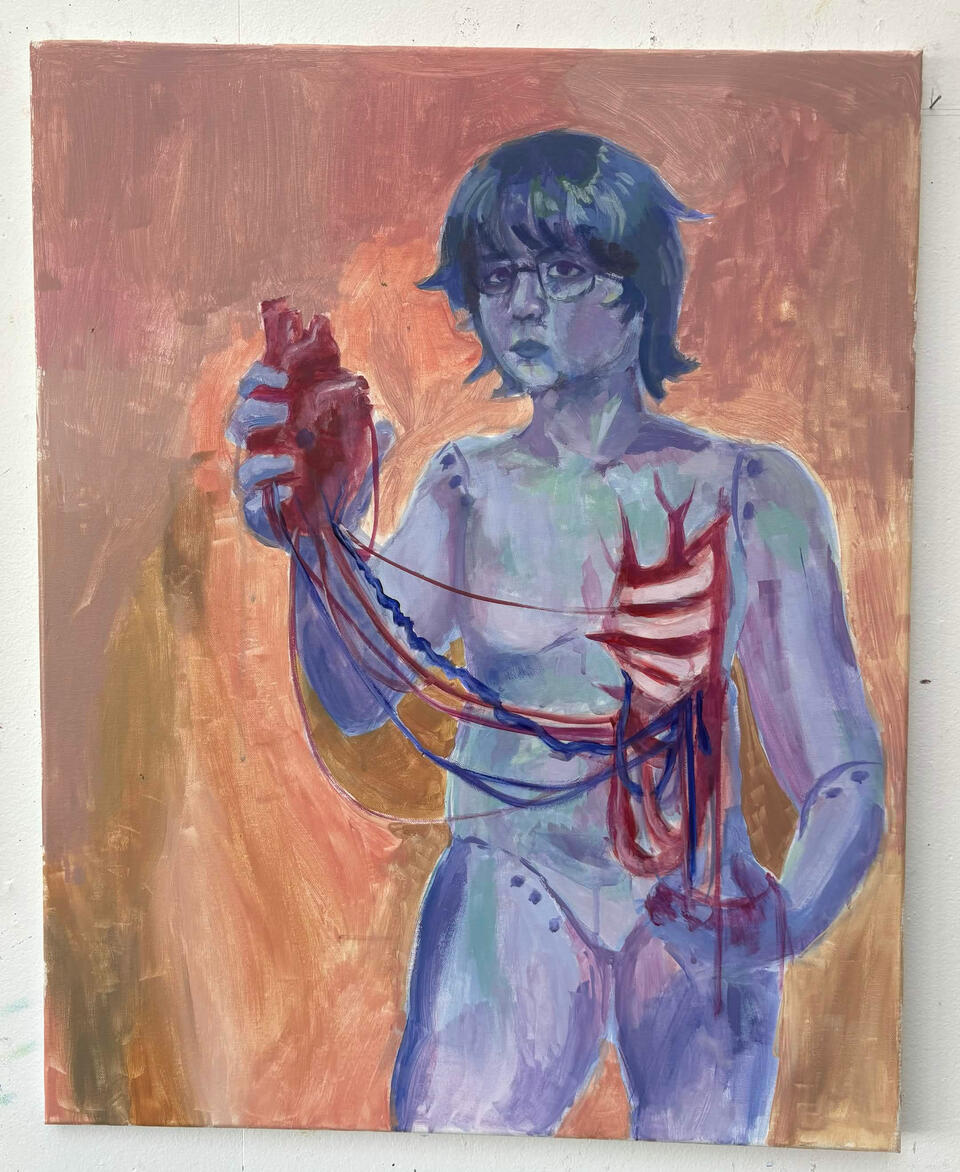 self reflection piece, acrylic on canvas (april 2024)