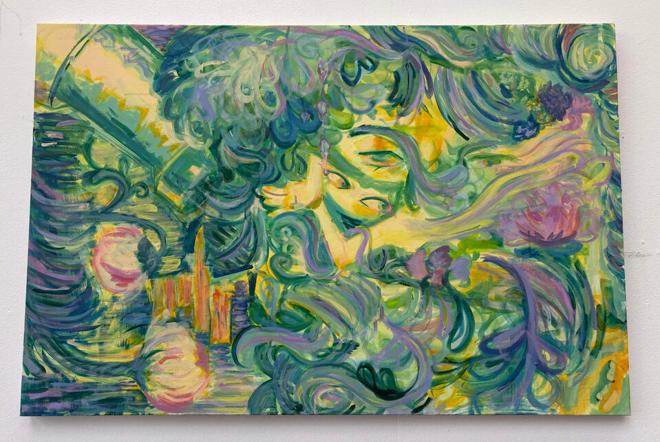 collage painting, acrylic on canvas (june 2025)